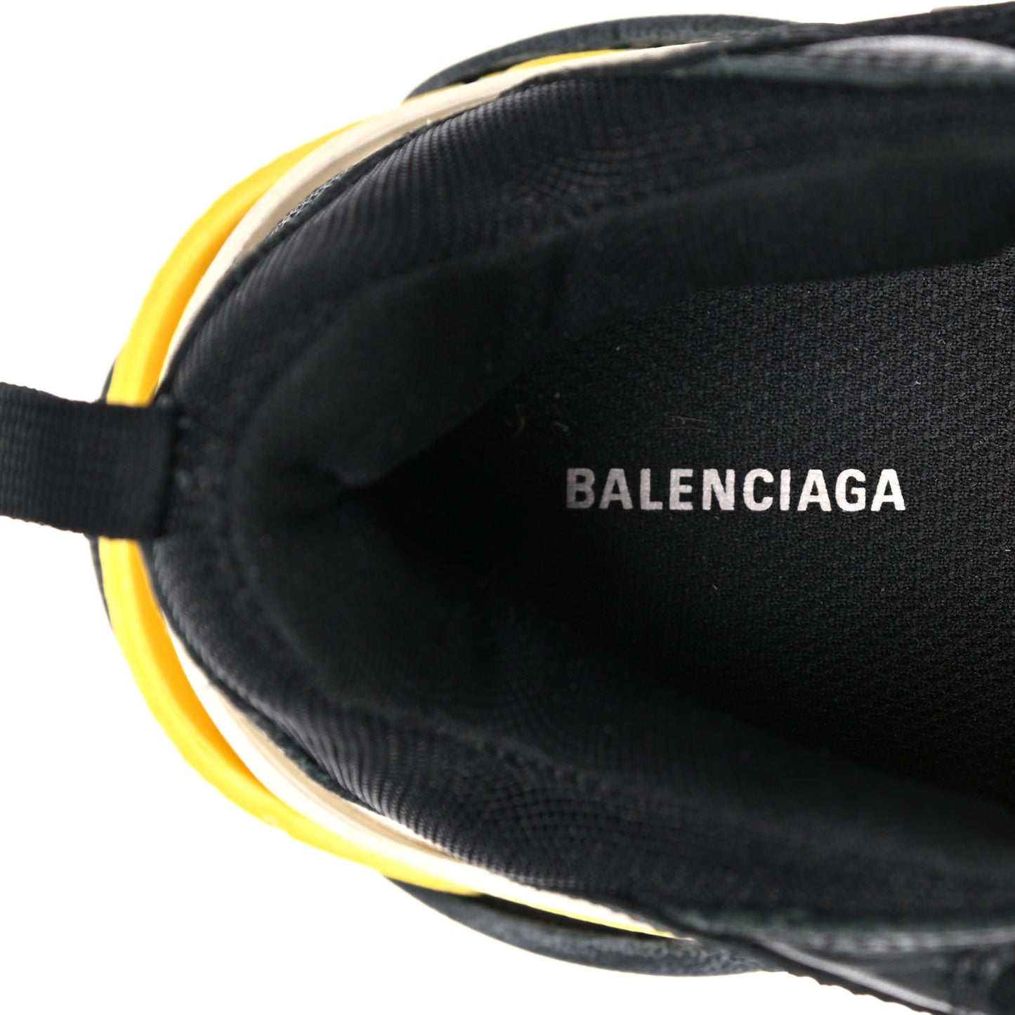 Fabric Mesh Womens Triple S Sneakers 36 Black Yellow
