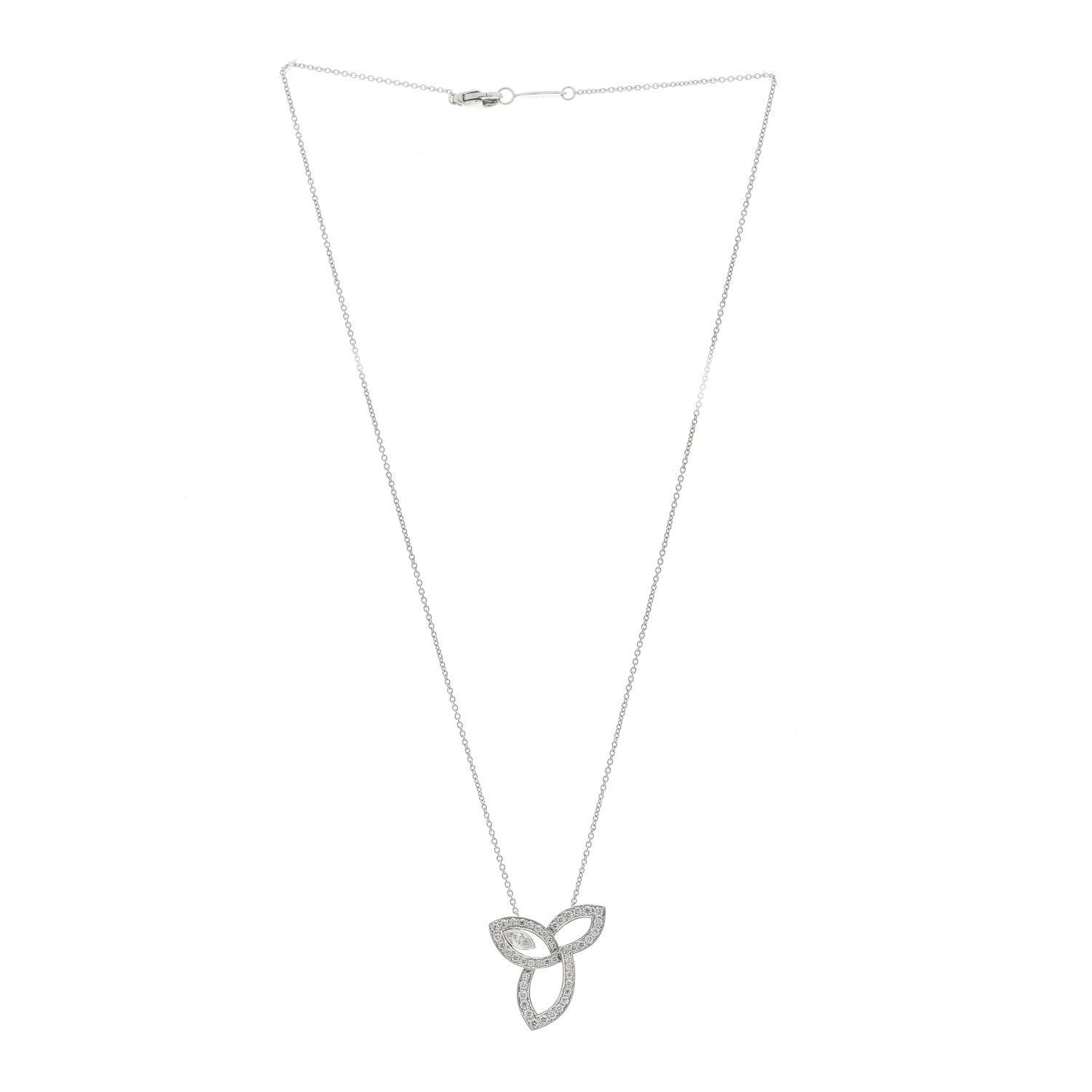 Harry Winston Platinum Diamond Lily Cluster Pendant Necklace 3 of 6