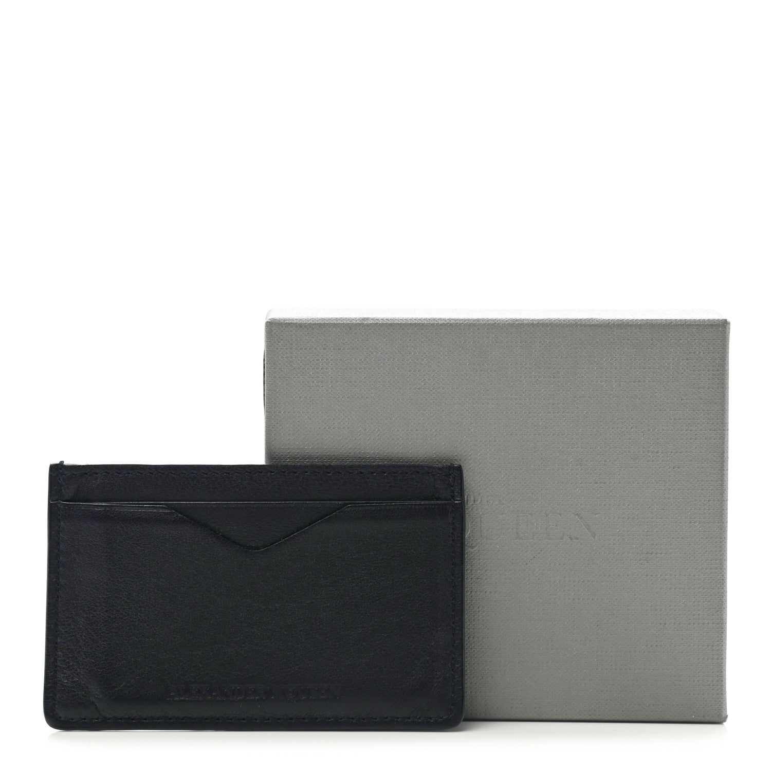 Alexander McQueen Calfskin Embossed Card Holder Navy 10 of 10