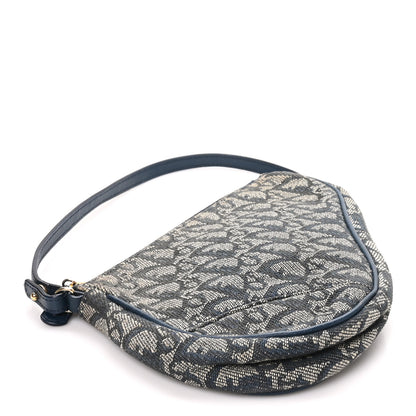 Christian Dior Monogram Mini Saddle Pochette Navy 4 of 10