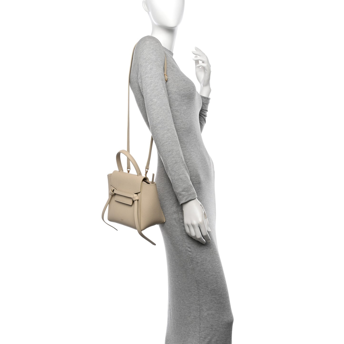 Grained Calfskin Nano Belt Bag Chalk