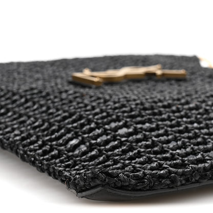 Saint Laurent Raffia Calfskin Oxalis Shoulder Bag Black 10 of 10