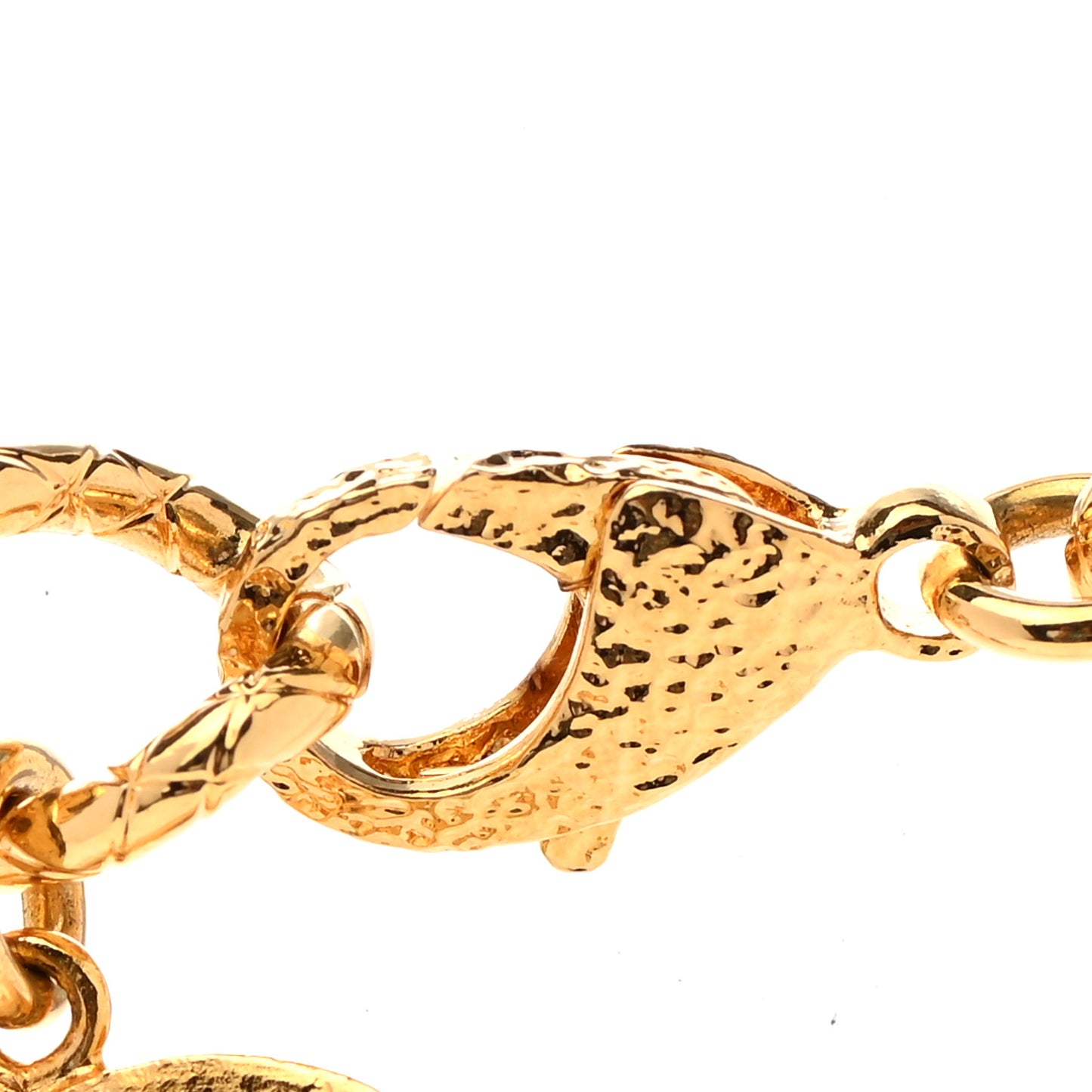 Resin Metal Along The Nile Large CC Necklace Gold Black