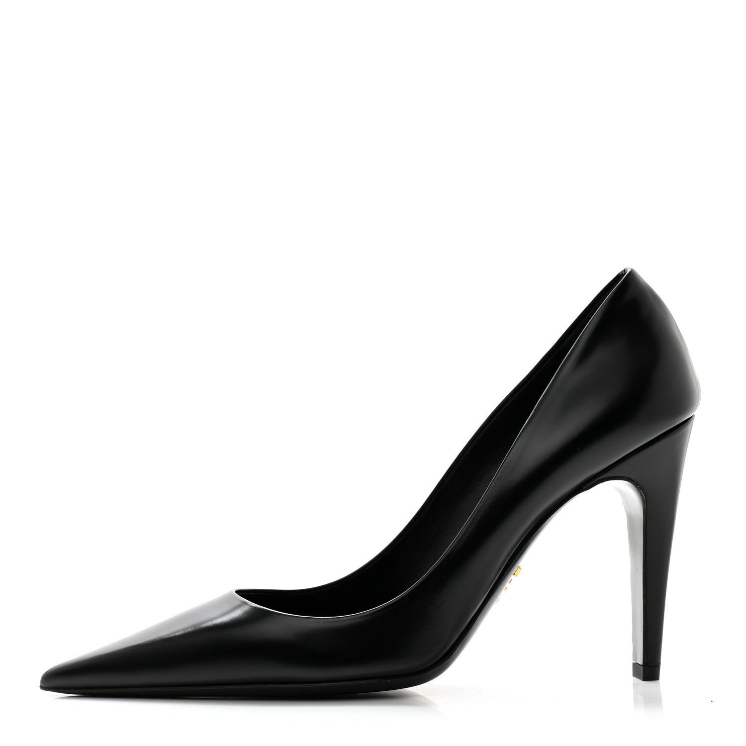 Prada Spazzolato Pointed Toe Pumps 38 Black 1 of 7