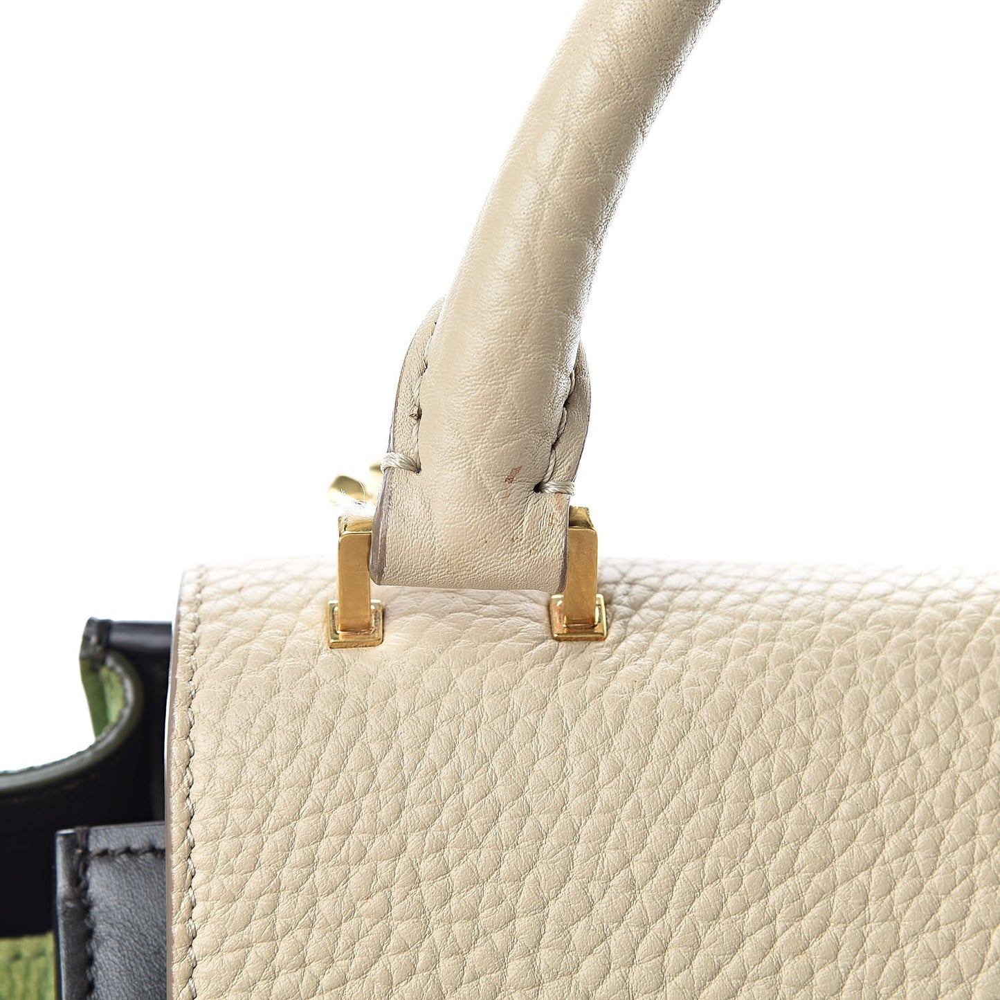 Bullhide Calfskin Small Tri-Color Trapeze Almond