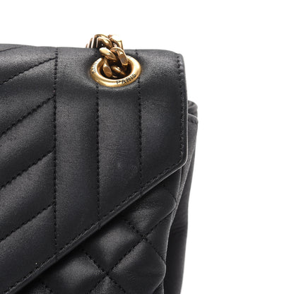 Saint Laurent Calfskin Mixed Matelasse Triquilt Medium College Bag Black 11 of 12