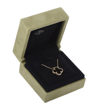 Van Cleef & Arpels 18K Yellow Gold Black Onyx Vintage Alhambra Pendant Necklace 7 of 7