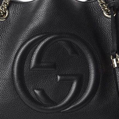 Gucci Pebbled Calfskin Medium Soho Chain Shoulder Bag Black 10 of 10