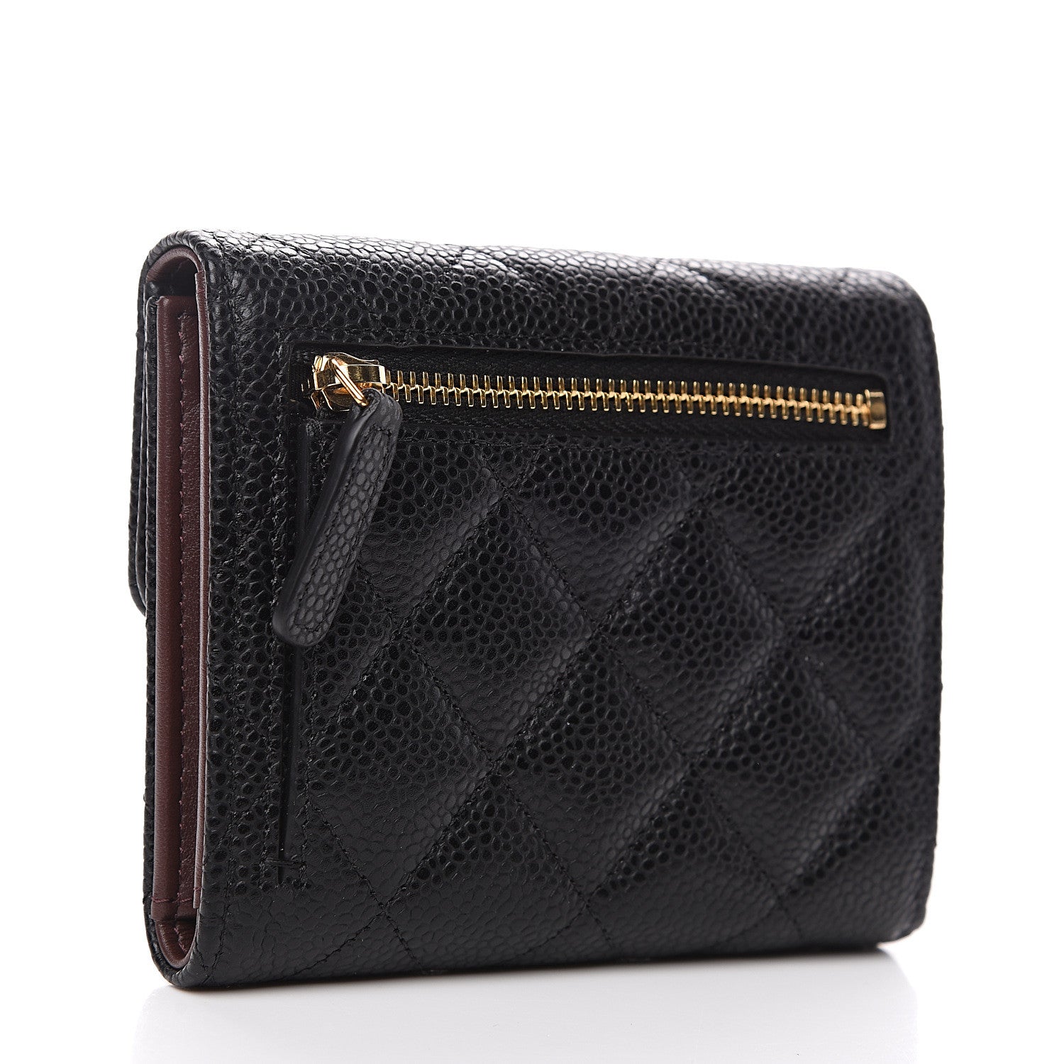 Chanel Caviar Quilted Compact Flap Wallet Black 2 of 8