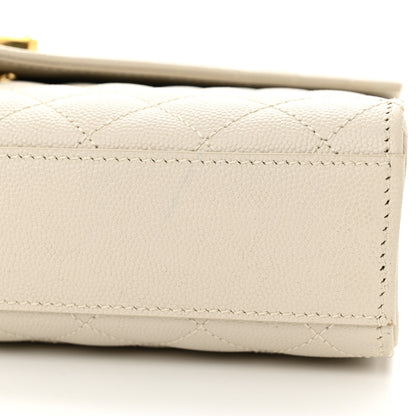 Saint Laurent Grain De Poudre Textured Mixed Matelasse Medium Triquilt Monogram Satchel Crema Soft 12 of 12