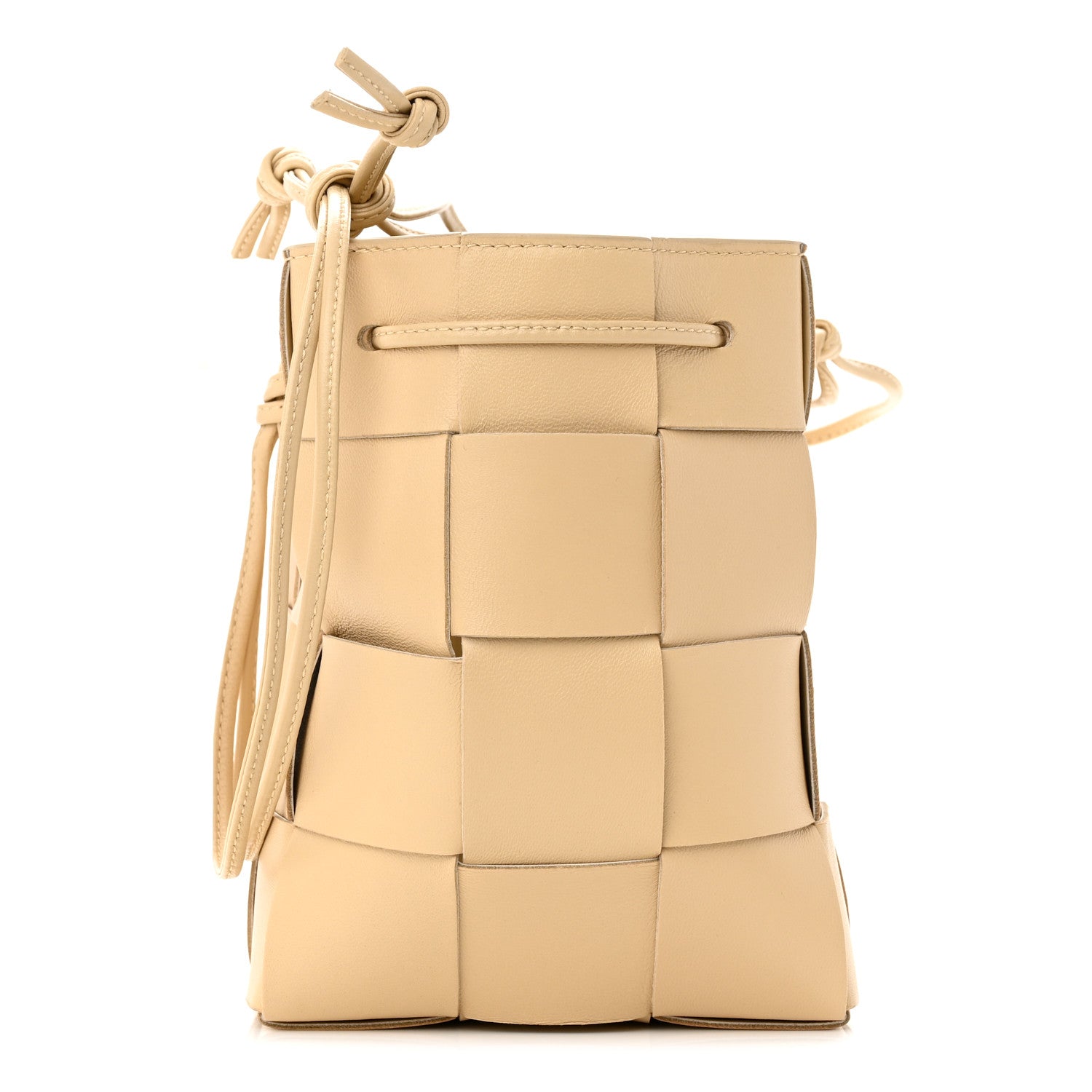 Bottega Veneta Lambskin Maxi Intrecciato Small Cassette Crossbody Bucket Bag Porridge 1 of 9