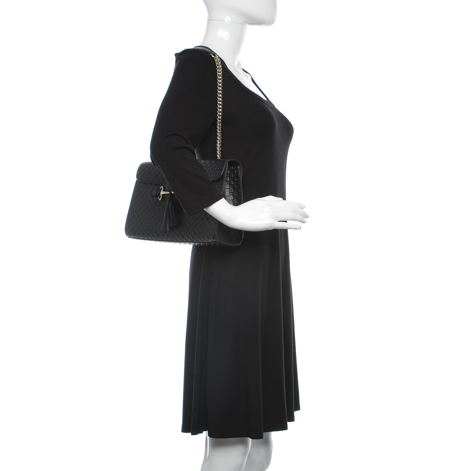 Gucci Microguccissima Medium Emily Chain Shoulder Bag Black 2 of 15