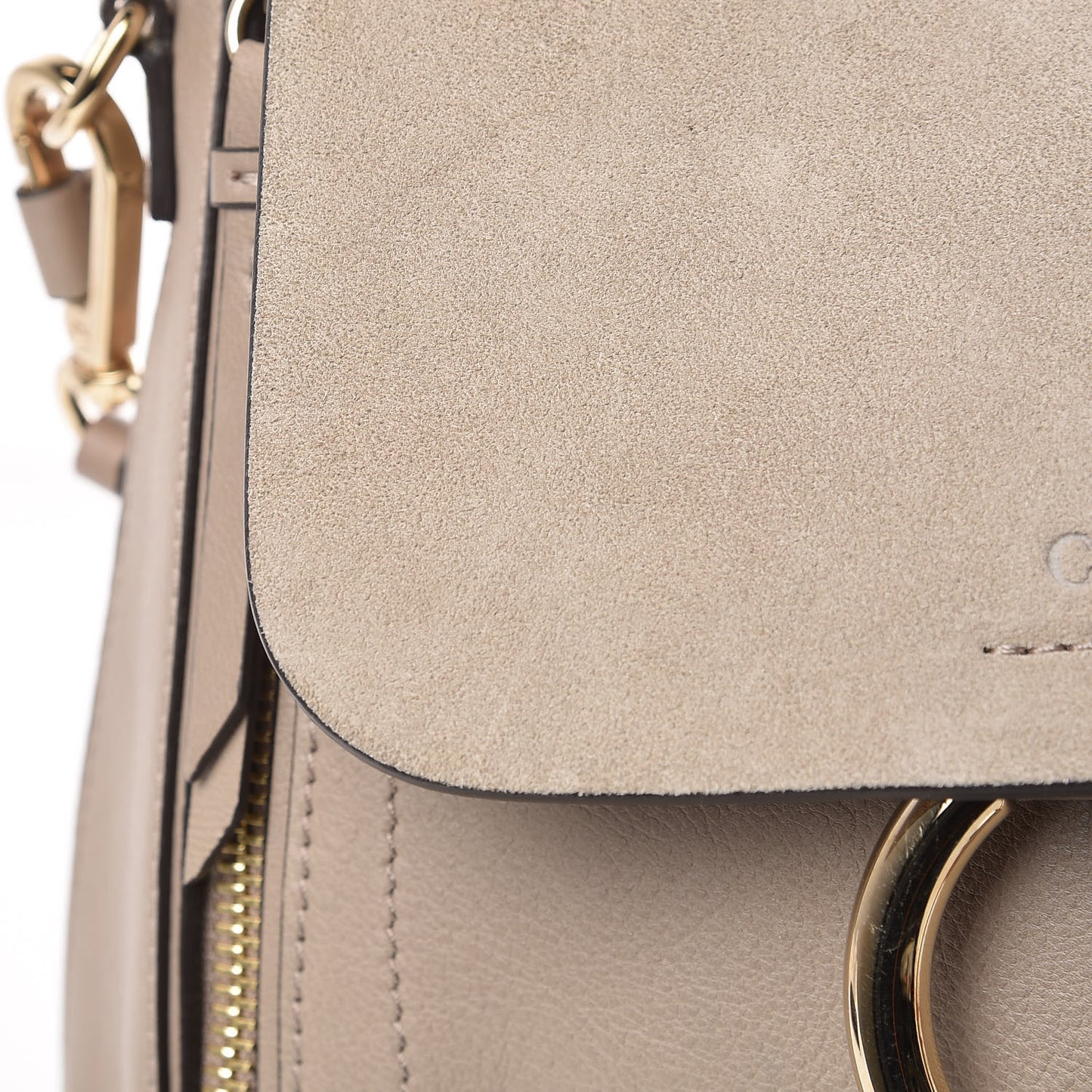 Suede Calfskin Medium Faye Backpack Motty Grey