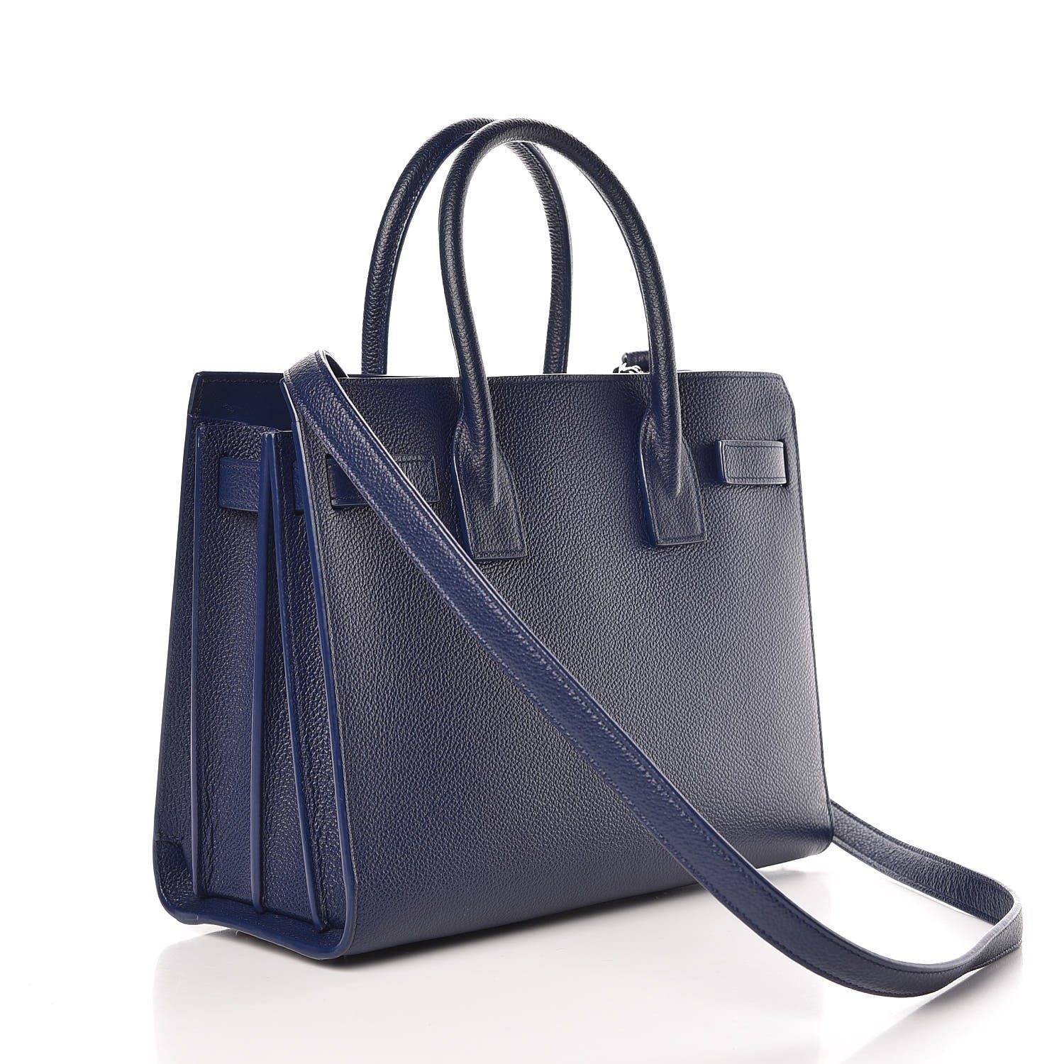 Saint Laurent Grained Calfskin Baby Sac De Jour Marine 3 of 17