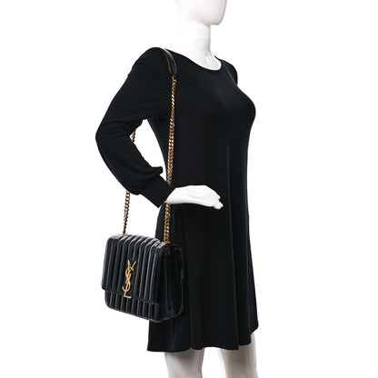 Saint Laurent Patent Matelasse Monogram Large Vicky Chain Bag Black 3 of 11