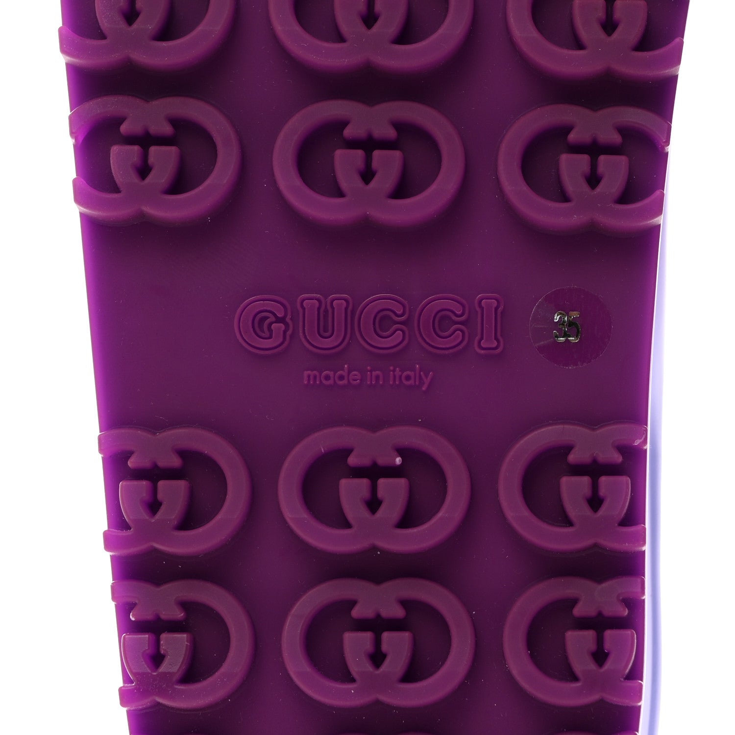 Gucci Soft Rubber Womens Interlocking G Platform 42mm Slide Sandals 35 Sugar Pink 7 of 9