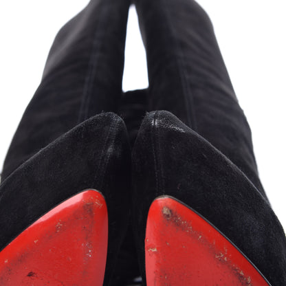 Christian Louboutin Suede Fringe Interlopa 160 Over The Knee Boots 37.5 Black 11 of 12