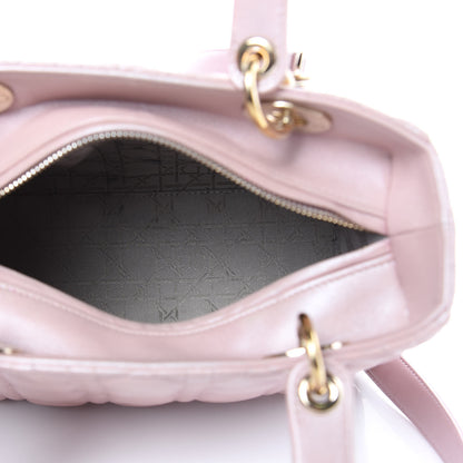 Christian Dior Pearly Lambskin Cannage Medium Lady Dior Lotus 5 of 16