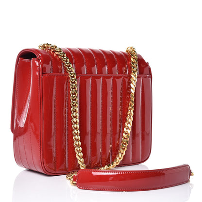 Saint Laurent Patent Matelasse Monogram Large Vicky Chain Bag Rouge Eros 3 of 7