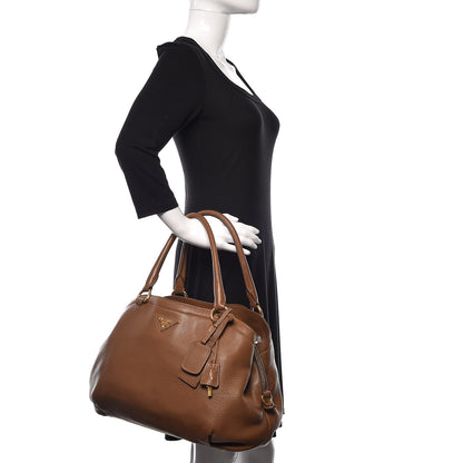 Prada Vitello Daino Shoulder Bag Cuoio 2 of 12
