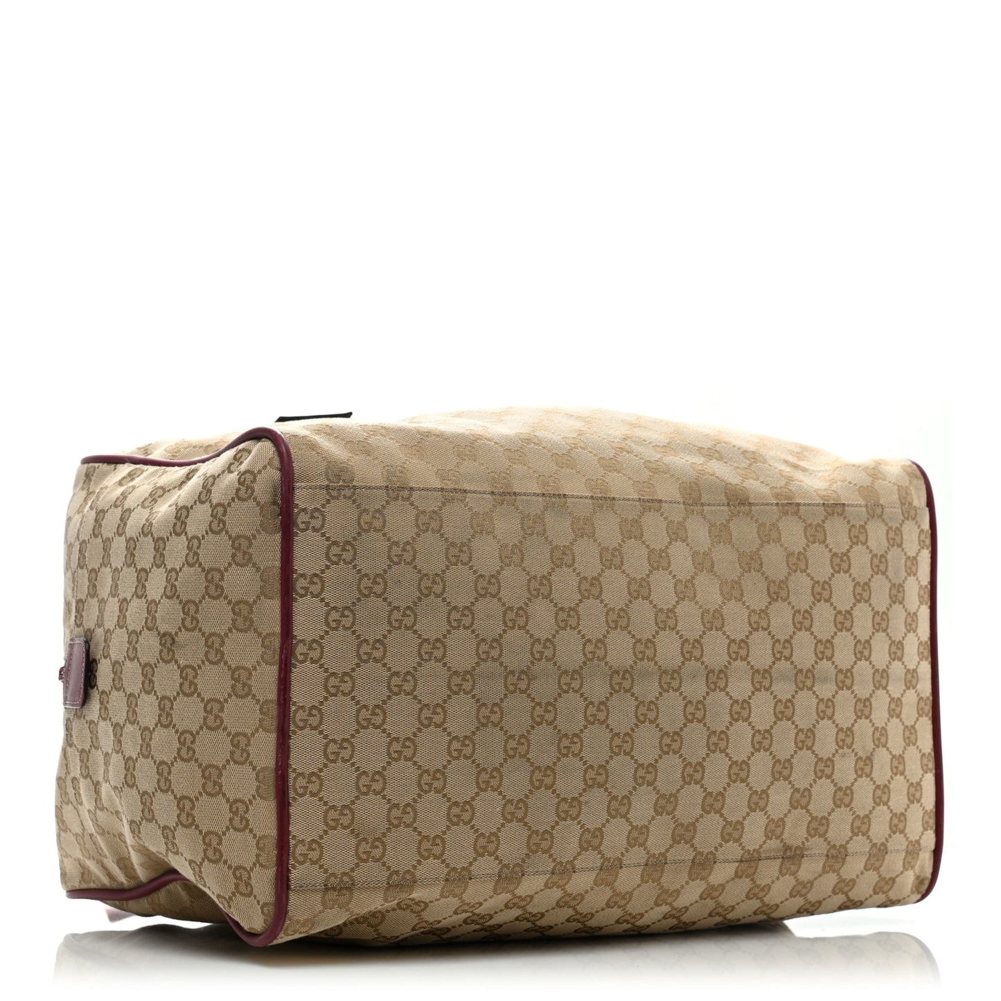 GG Monogram Web Medium Collapsable Carry On Duffle Beige Red