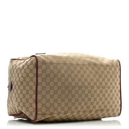 Gucci GG Monogram Web Medium Collapsable Carry On Duffle Beige Red 3 of 13