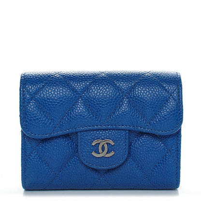 Chanel Caviar Quilted Card Holder Blue 1 of 7