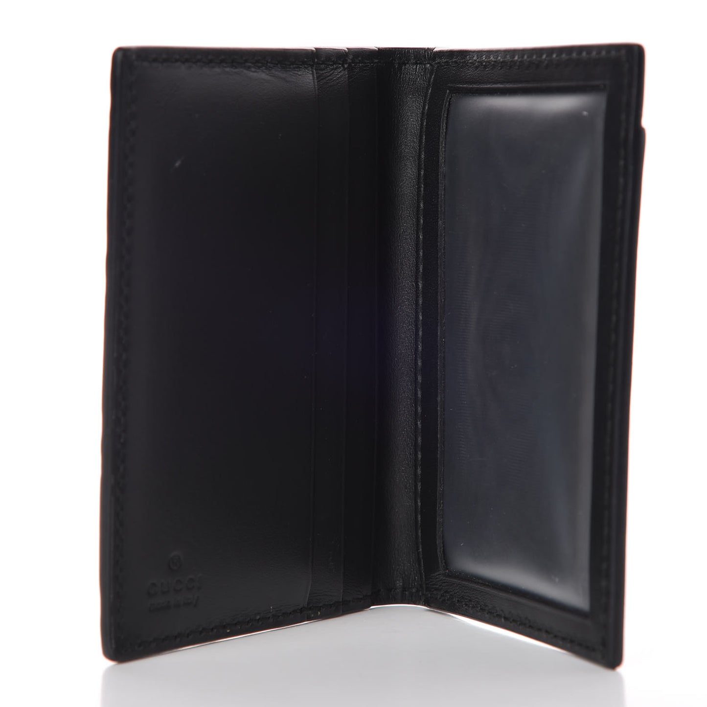 Guccissima Bow Train Pass Case Black