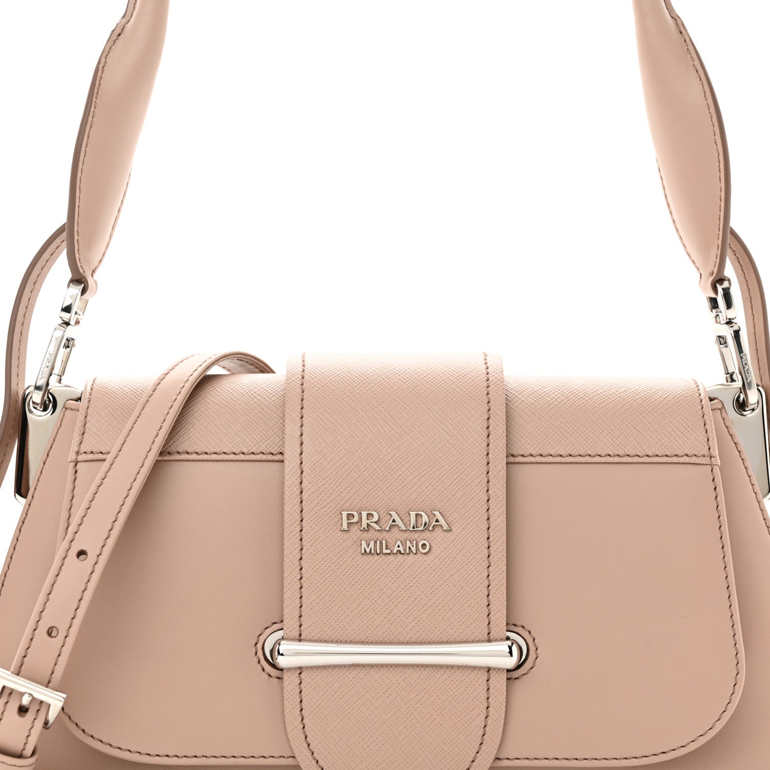 Prada City Calfskin Saffiano Sidonie Shoulder Bag Cipria 7 of 12