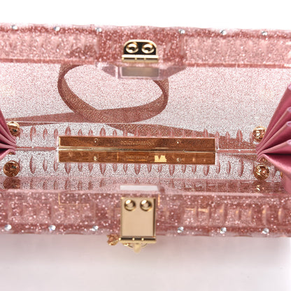 Dolce & Gabbana Crystal Embellished Plexiglass Dolce Box Clutch Pink 5 of 9