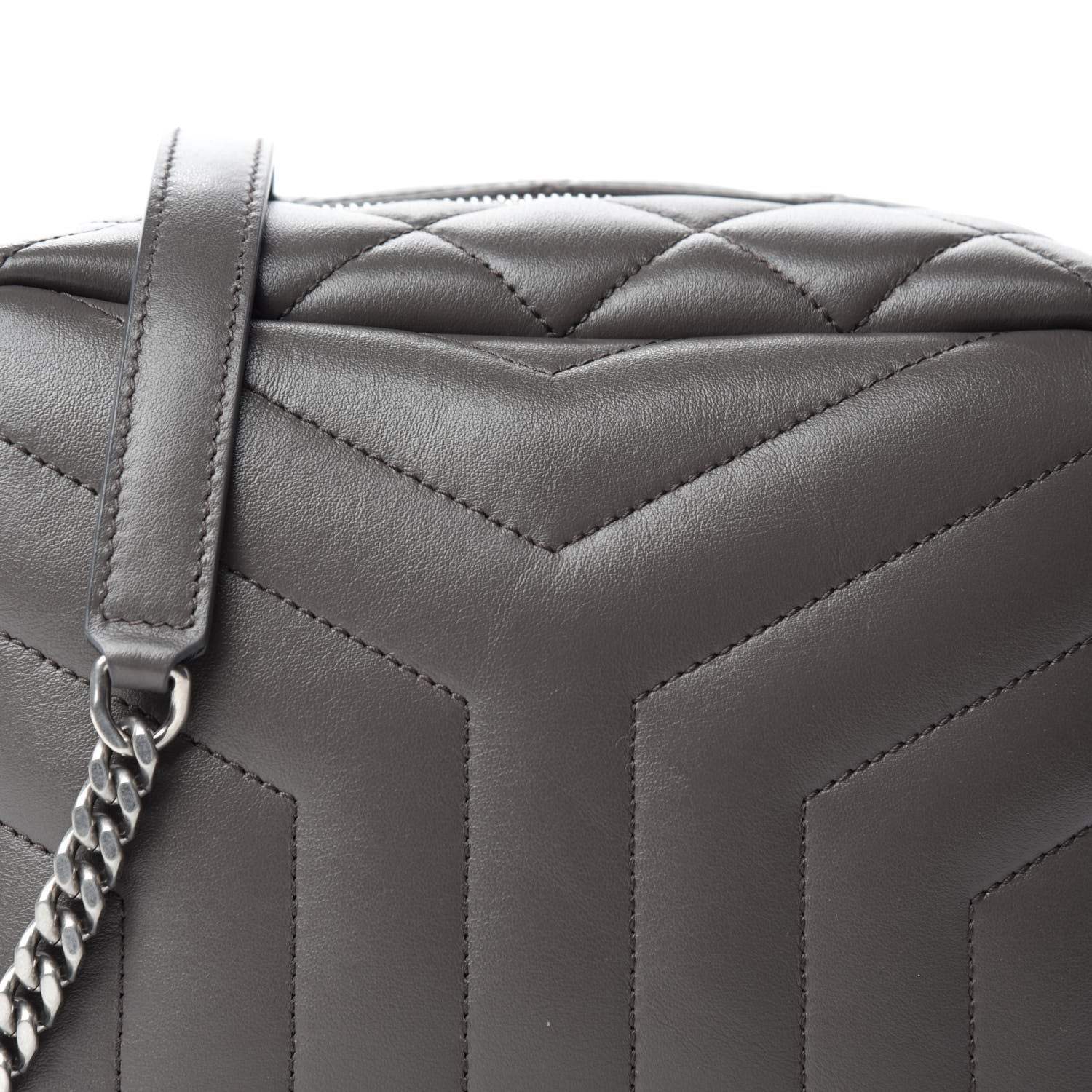 Saint Laurent Calfskin Y Quilted Monogram Small Loulou Bowling Bag Earth 10 of 10