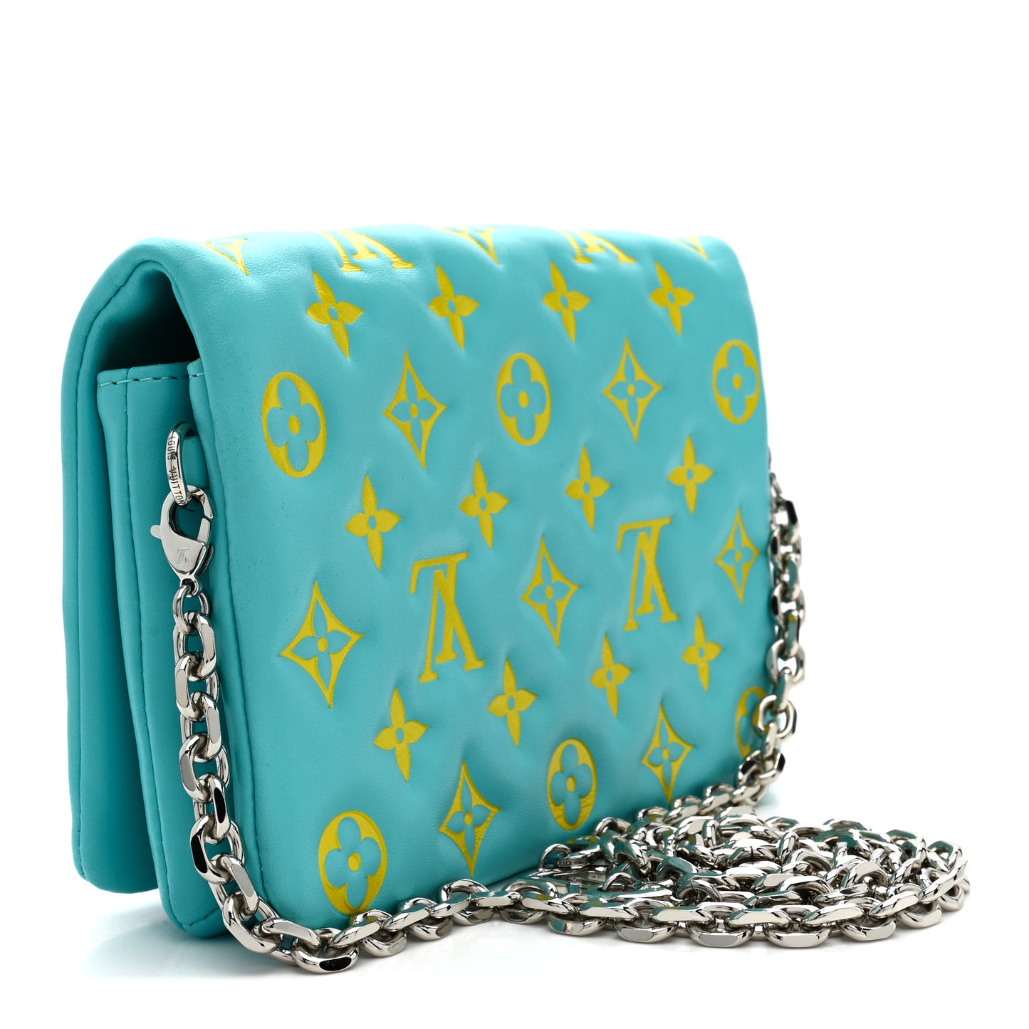 Lambskin Embossed Monogram Vuittamins Pochette Coussin Menthe Jaune