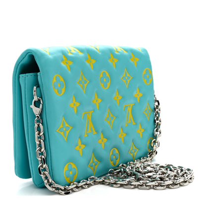 Louis Vuitton Lambskin Embossed Monogram Vuittamins Pochette Coussin Menthe Jaune 3 of 12