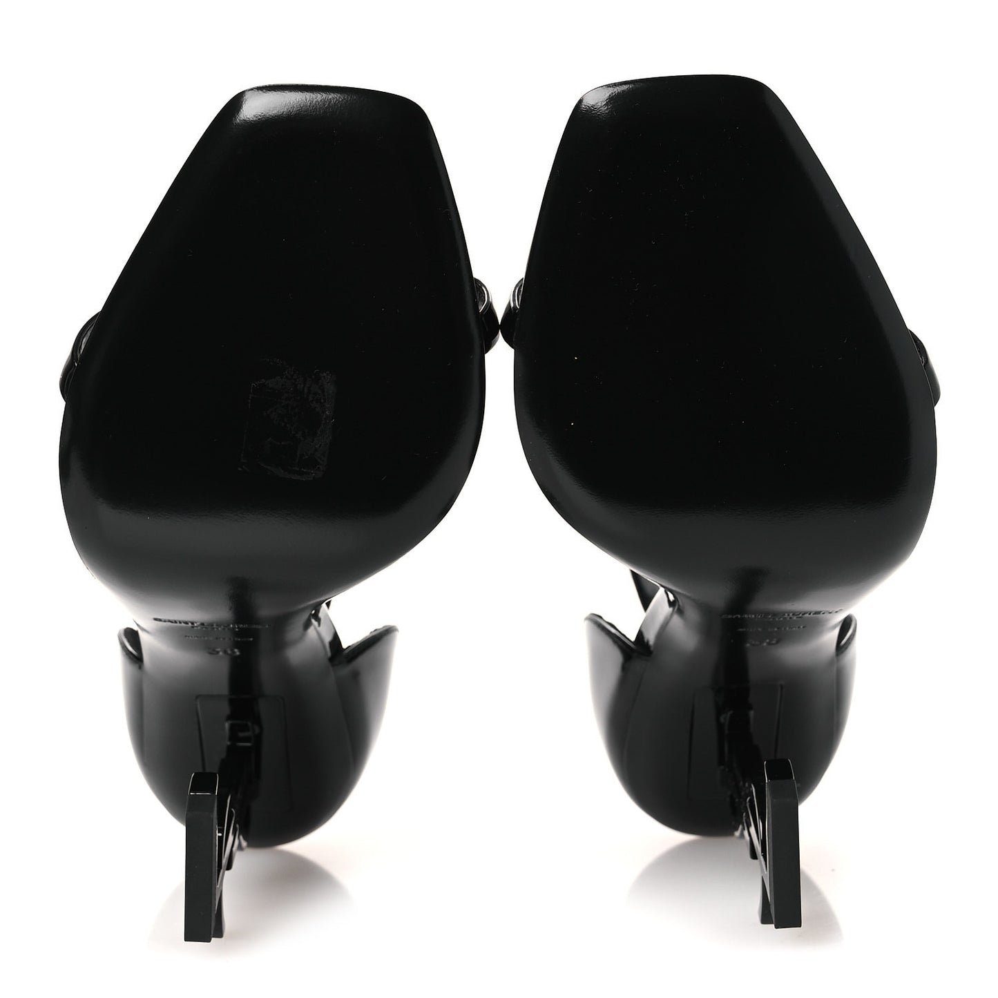 Patent Calfskin Opyum 110 Sandals 38 Black