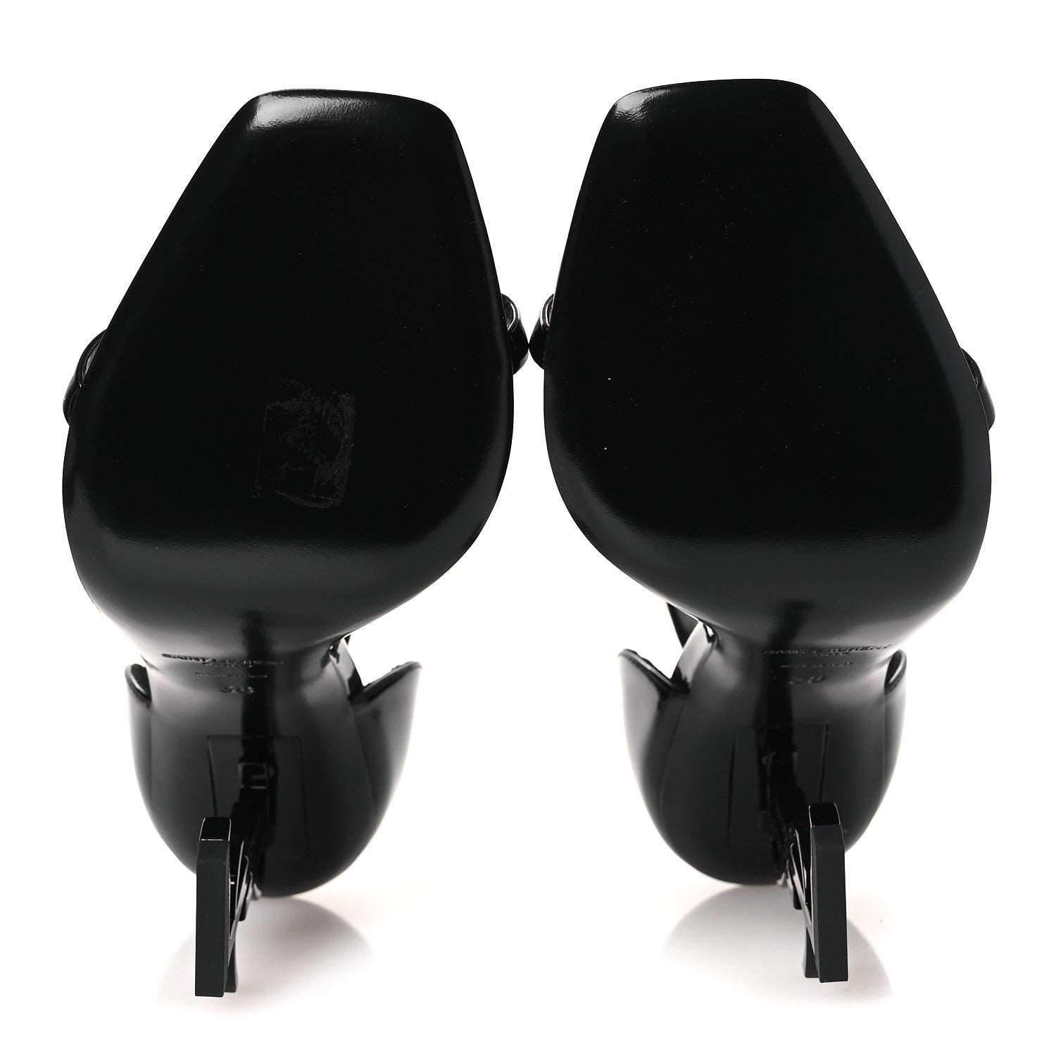 Saint Laurent Patent Calfskin Opyum 110 Sandals 38 Black 7 of 11