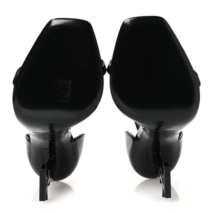 Saint Laurent Patent Calfskin Opyum 110 Sandals 38 Black 7 of 11