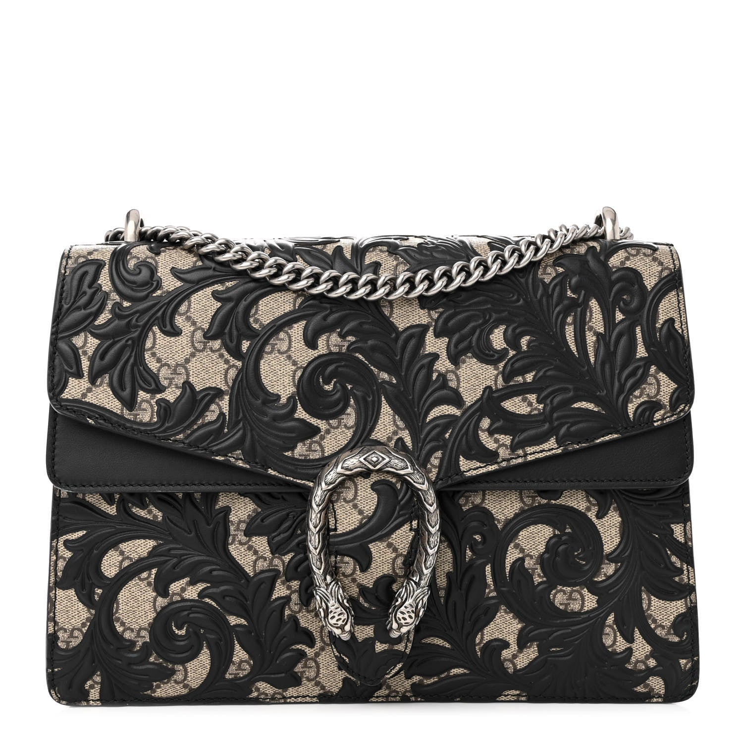 Gucci GG Supreme Monogram Arabesque Medium Dionysus Shoulder Bag Black 1 of 14