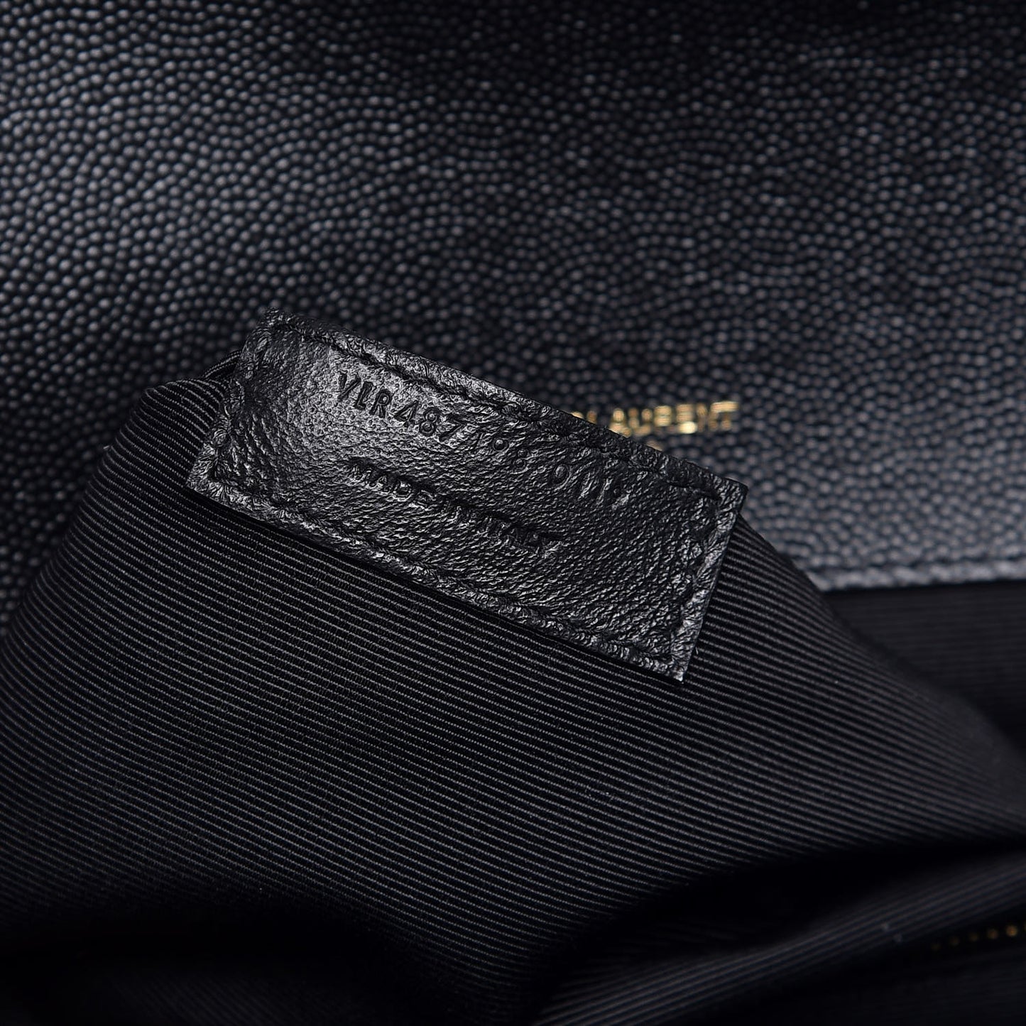 Grain De Poudre Textured Mixed Matelasse Large Triquilt Monogram Satchel Black