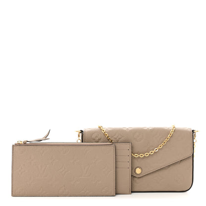 Louis Vuitton Empreinte Pochette Felicie Chain Wallet Tourterelle 1 of 11