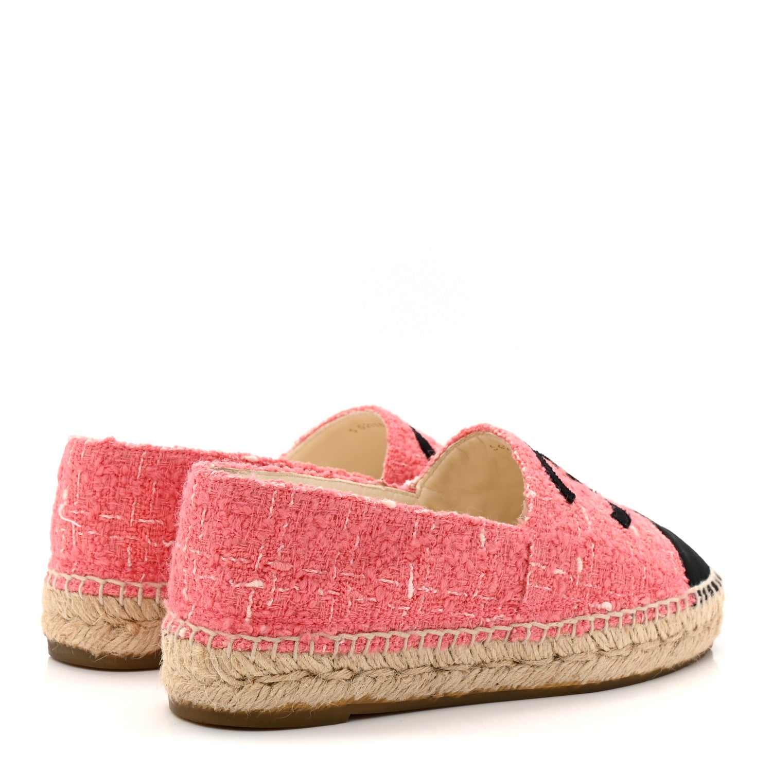 Chanel Tweed Grosgrain CC Espadrilles 35 Pink 5 of 10