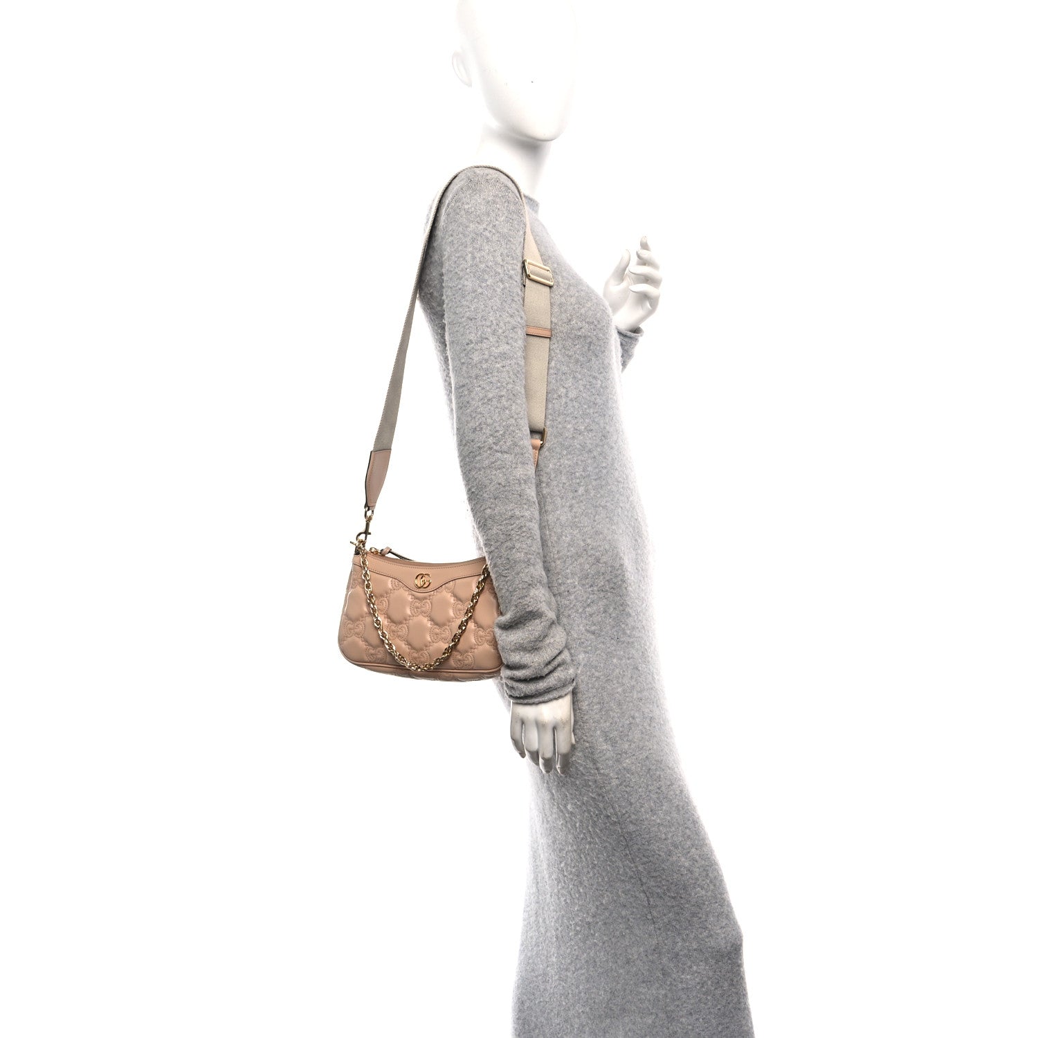 Gucci Calfskin GG Matelasse Chain Handbag Porcelain Rose 2 of 10