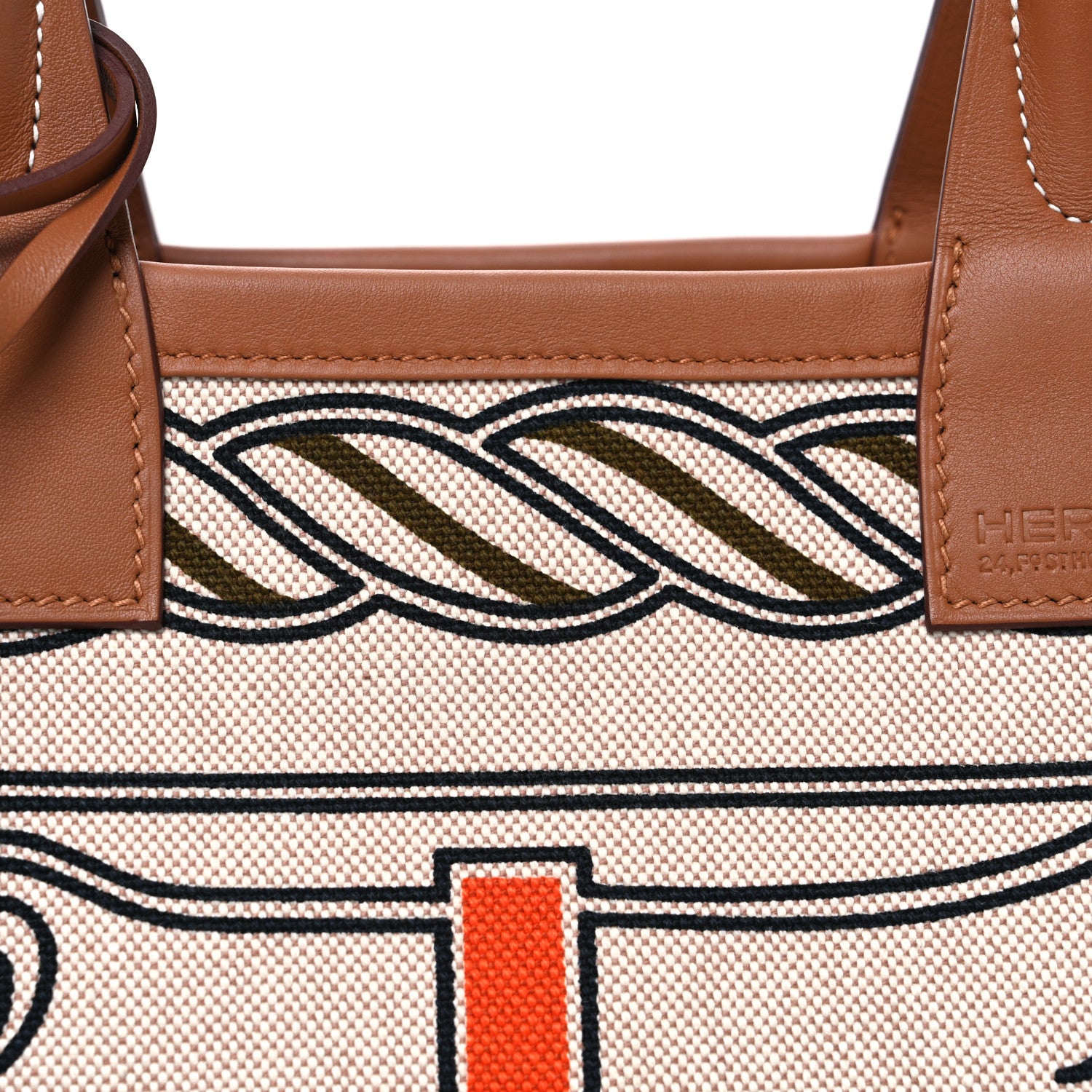 Hermes H Plume Canvas Swift Printed Quadrige au Fil Steeple 25 Bag