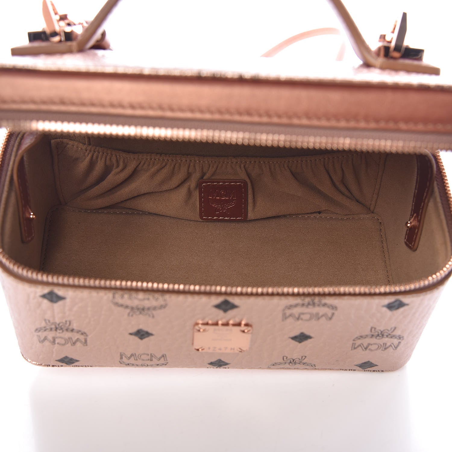 MCM Metallic Visetos Vanity Case Champagne Gold 5 of 10