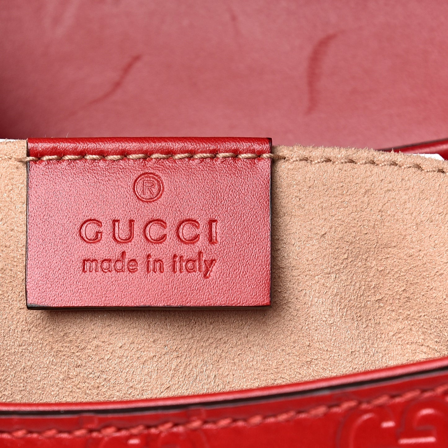 Guccissima Web Medium Padlock Messenger Shoulder Bag Hibiscus Red