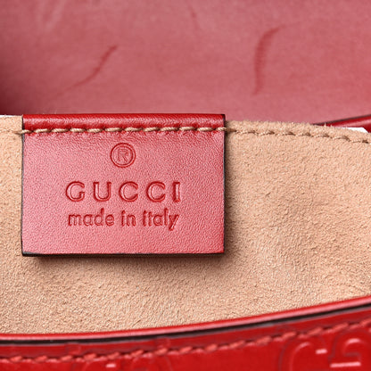 Gucci Guccissima Web Medium Padlock Messenger Shoulder Bag Hibiscus Red 6 of 11