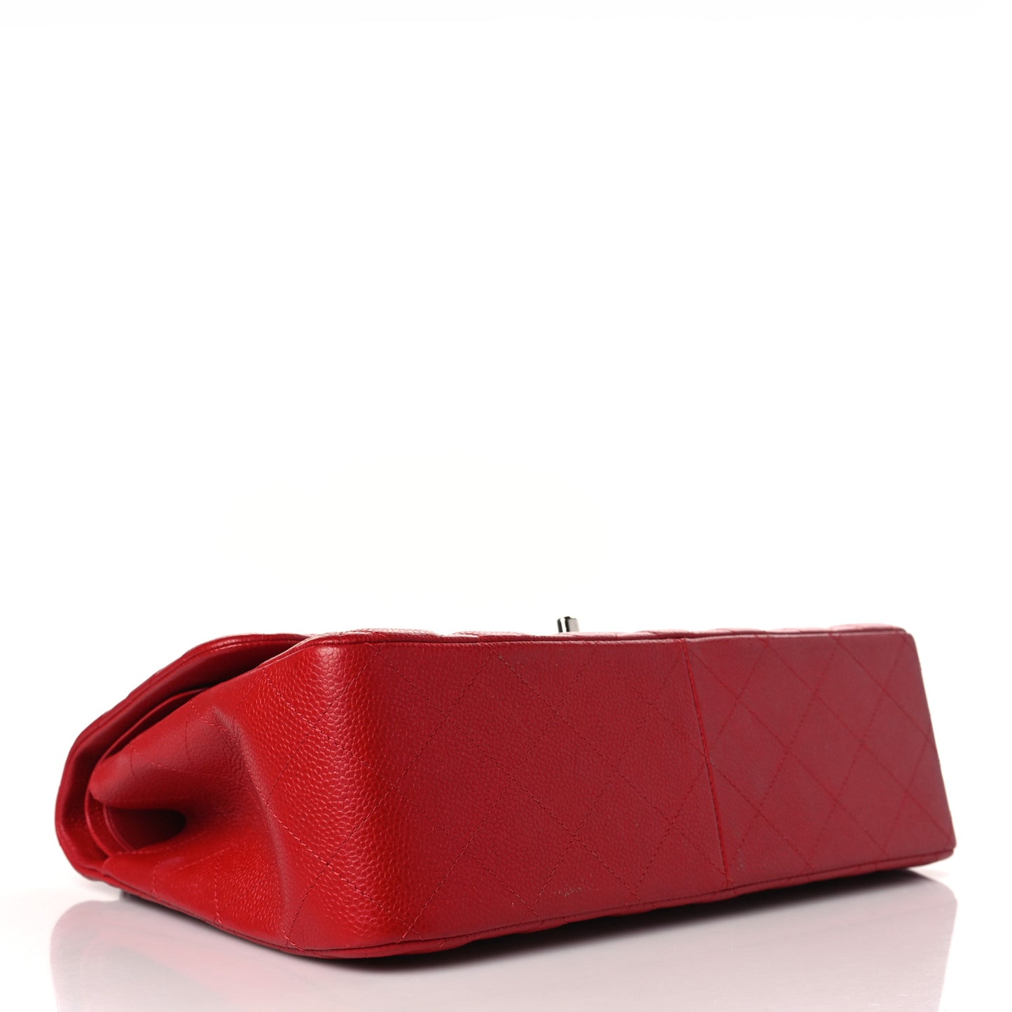 Caviar Quilted Jumbo Double Flap Red