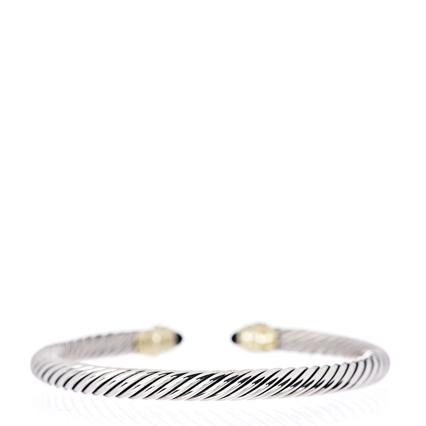 Sterling Silver 14K Yellow Gold Black Onyx 5mm Cable Classics Petite Color Bracelet