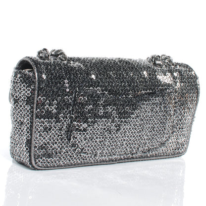 Chanel Sequin East West Flap Dark Silver 3 of 7