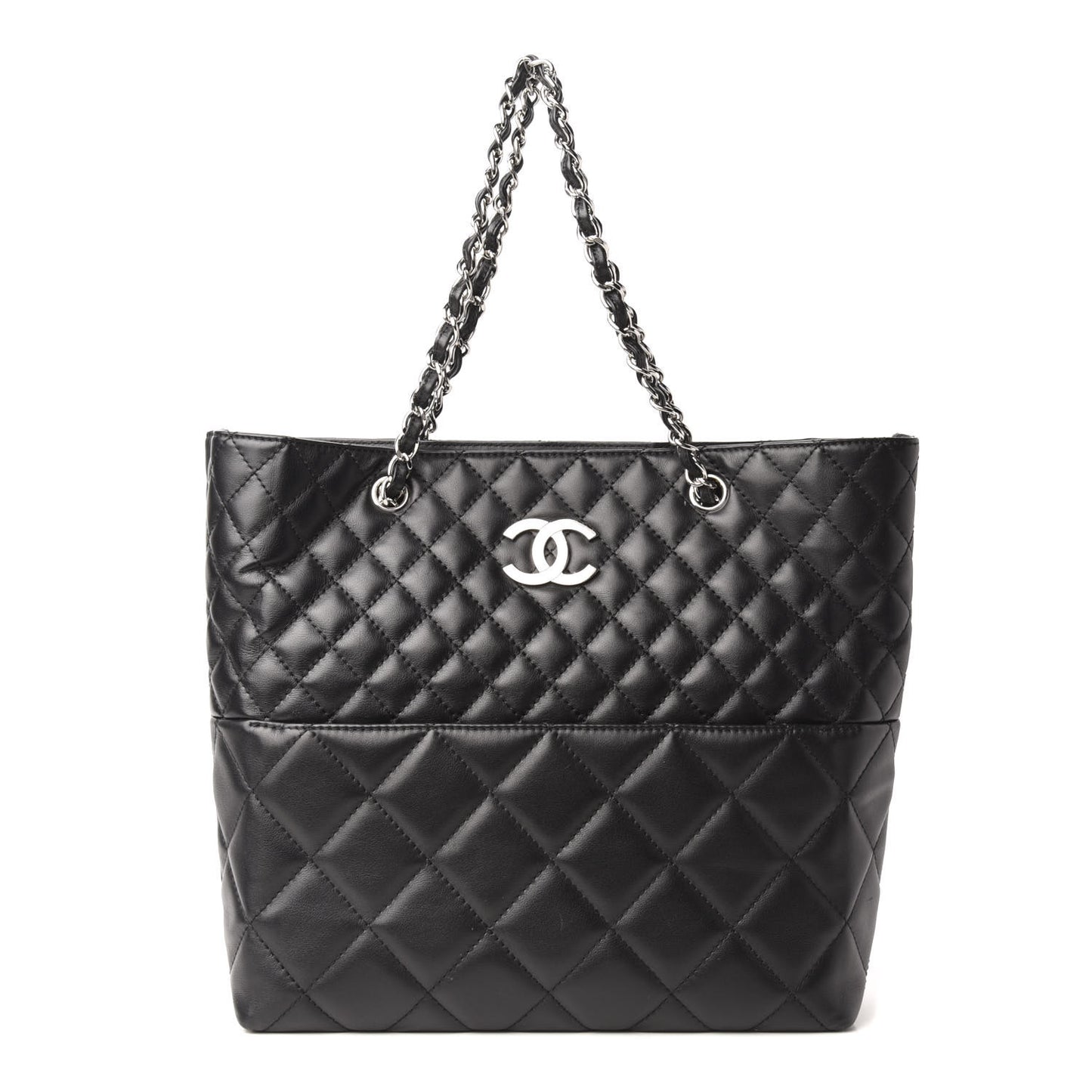 Calfskin Quilted In The Business North South Tote Black