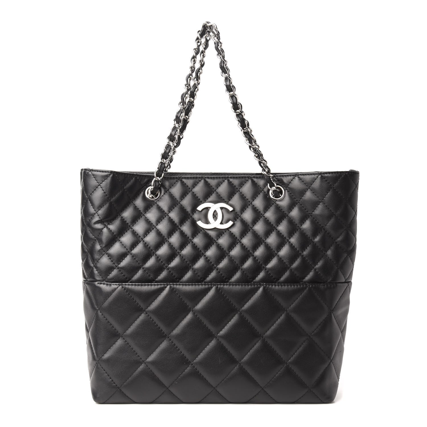 Chanel Calfskin Quilted In The Business North South Tote Black 1 of 9